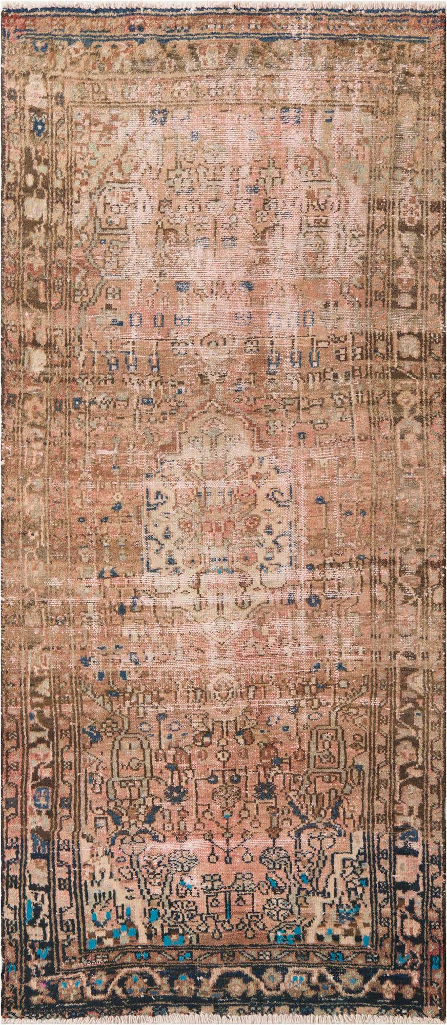 3' 3 x 7' 2 Hand Knotted Ultra Vintage Persian Wool Runner Rug