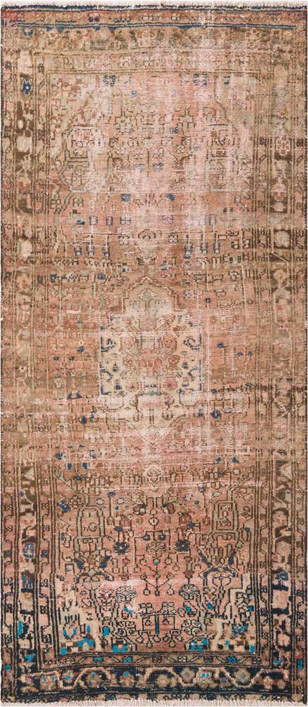 3' 3 x 7' 2 Hand Knotted Ultra Vintage Persian Wool Runner Rug