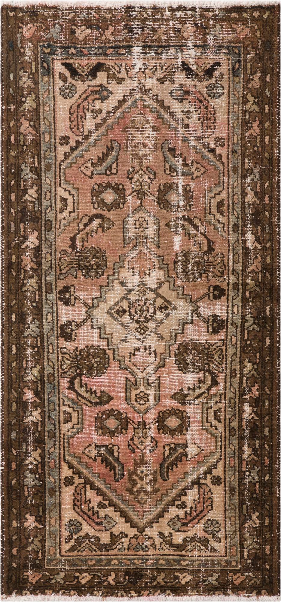 95cm x 200cm anudado a mano Ultra Vintage Alfombra Persa Lana Pasillera