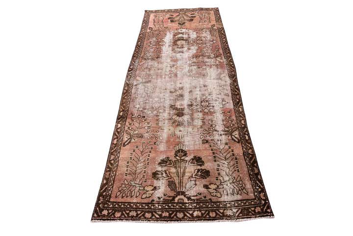 3' 4 x 9' 2 Hand Knotted Ultra Vintage Persian Wool Runner Rug