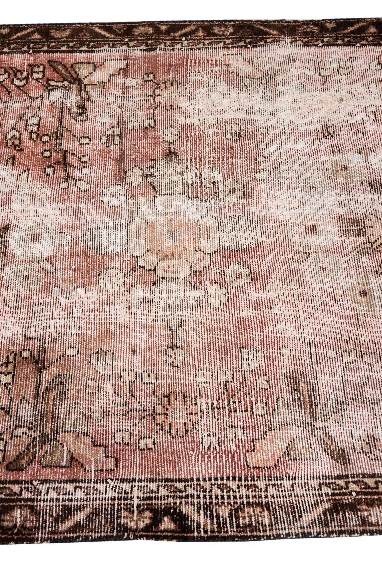 3' 4 x 9' 2 Hand Knotted Ultra Vintage Persian Wool Runner Rug