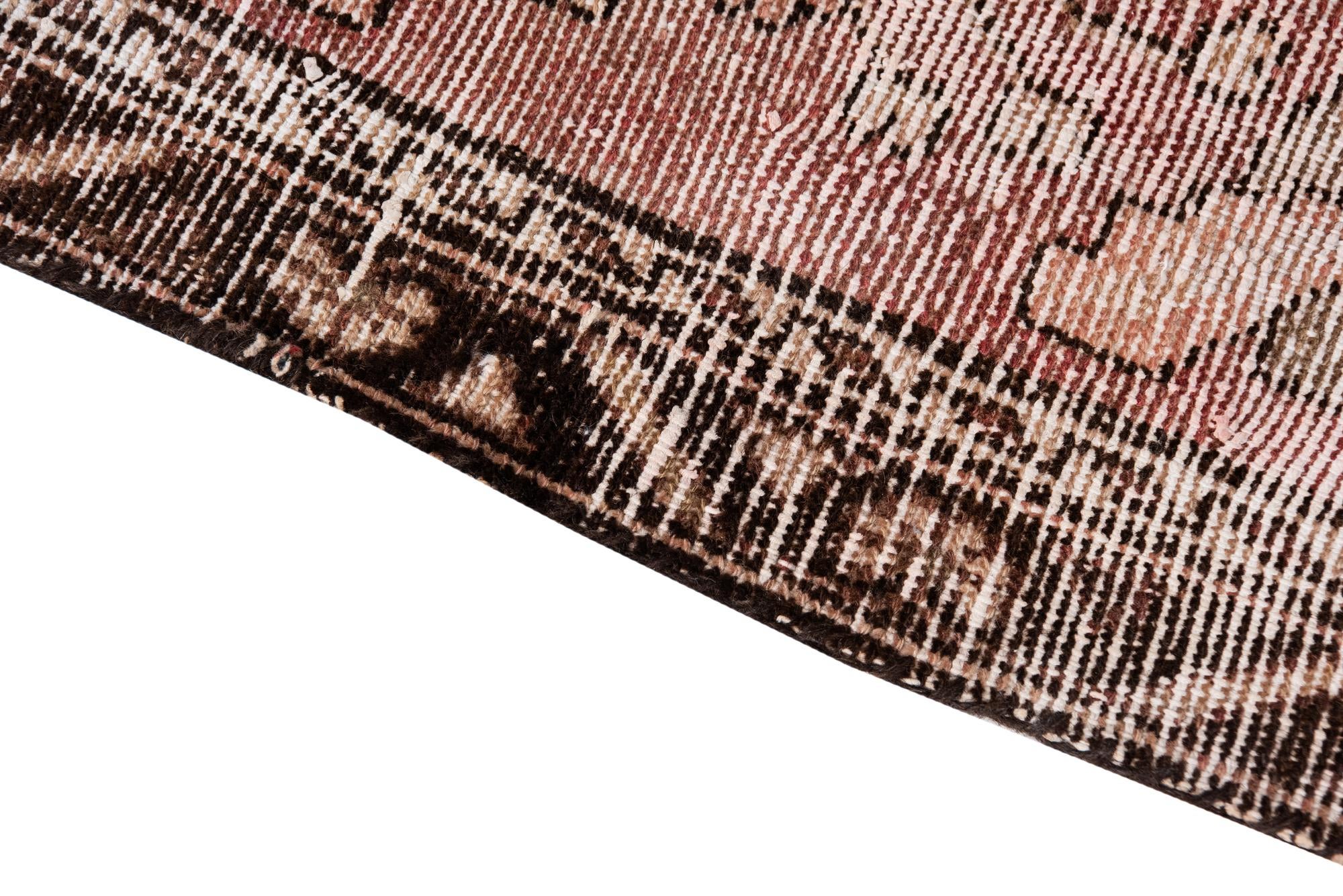 3' 4 x 9' 2 Hand Knotted Ultra Vintage Persian Wool Runner Rug
