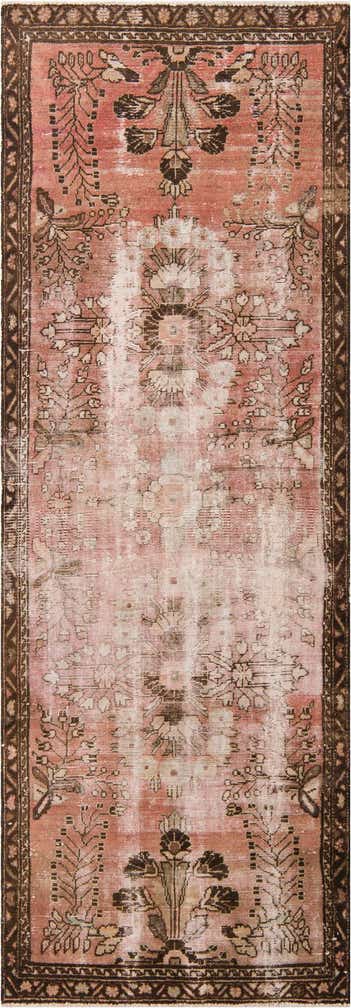 3' 4 x 9' 2 Hand Knotted Ultra Vintage Persian Wool Runner Rug