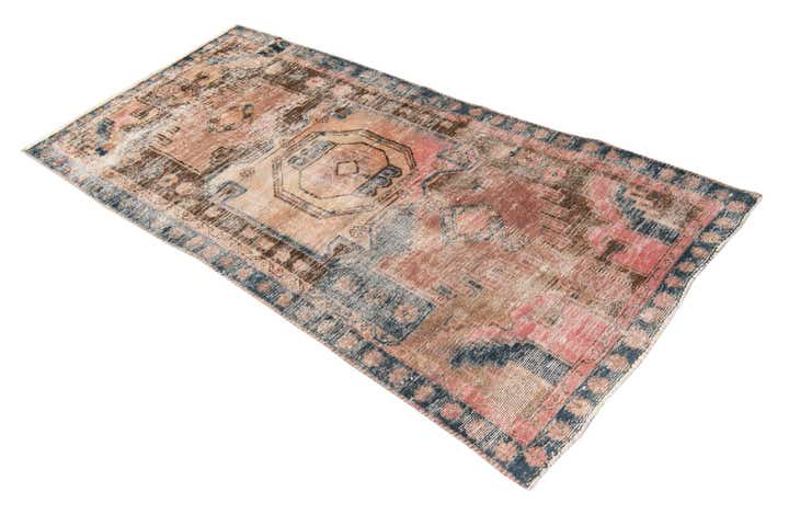 3' 3 x 6' 10 Hand Knotted Ultra Vintage Persian Wool Runner Rug