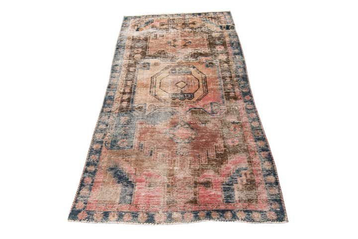 3' 3 x 6' 10 Hand Knotted Ultra Vintage Persian Wool Runner Rug