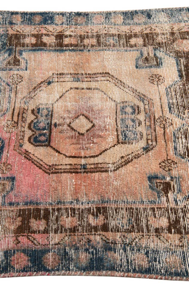 Detail image of 3' 3 x 6' 10 Hand Knotted Ultra Vintage Persian Wool Runner Rug