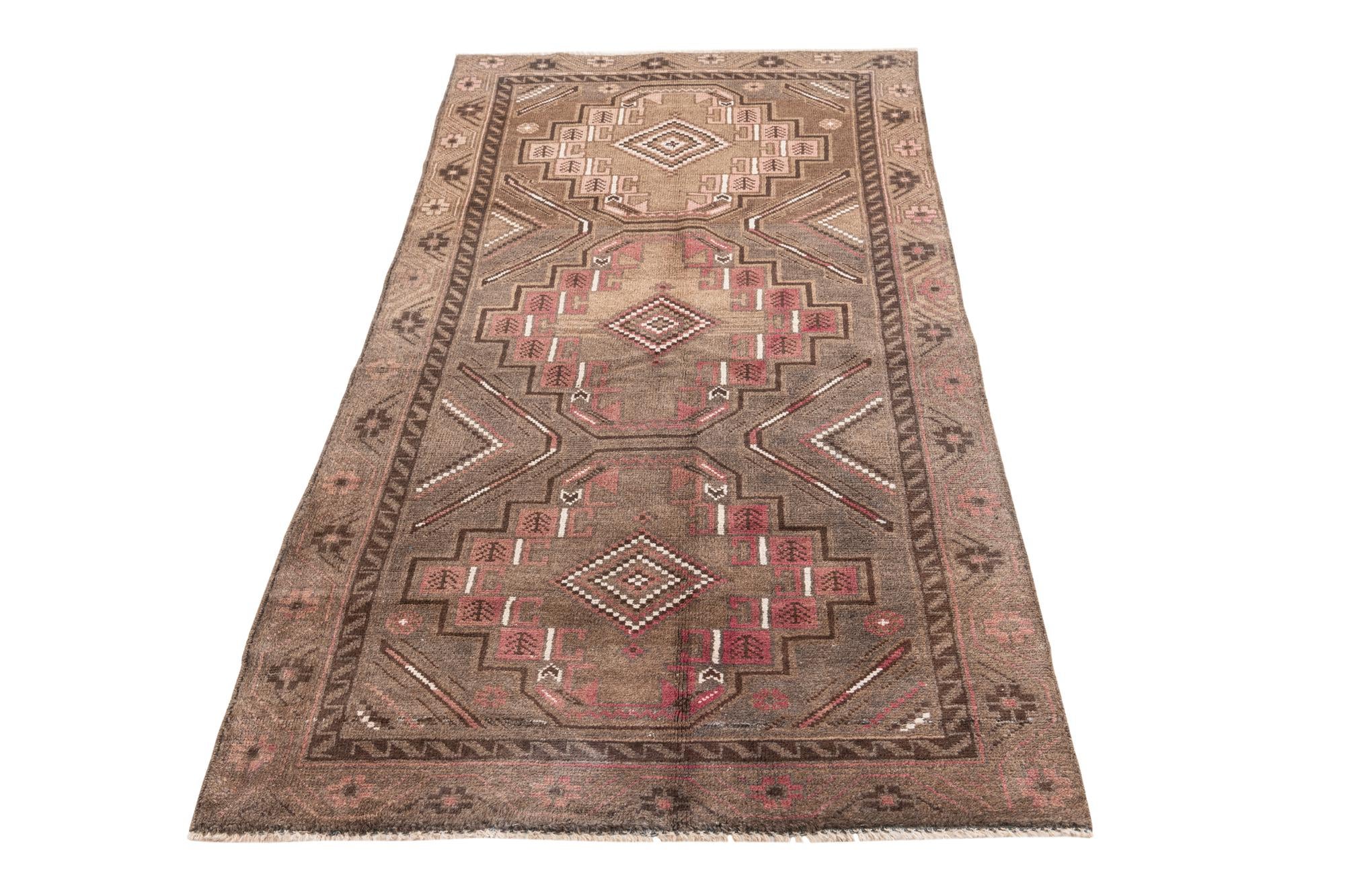 3' 4 x 6' 4 Hand Knotted Ultra Vintage Persian Wool Runner Rug