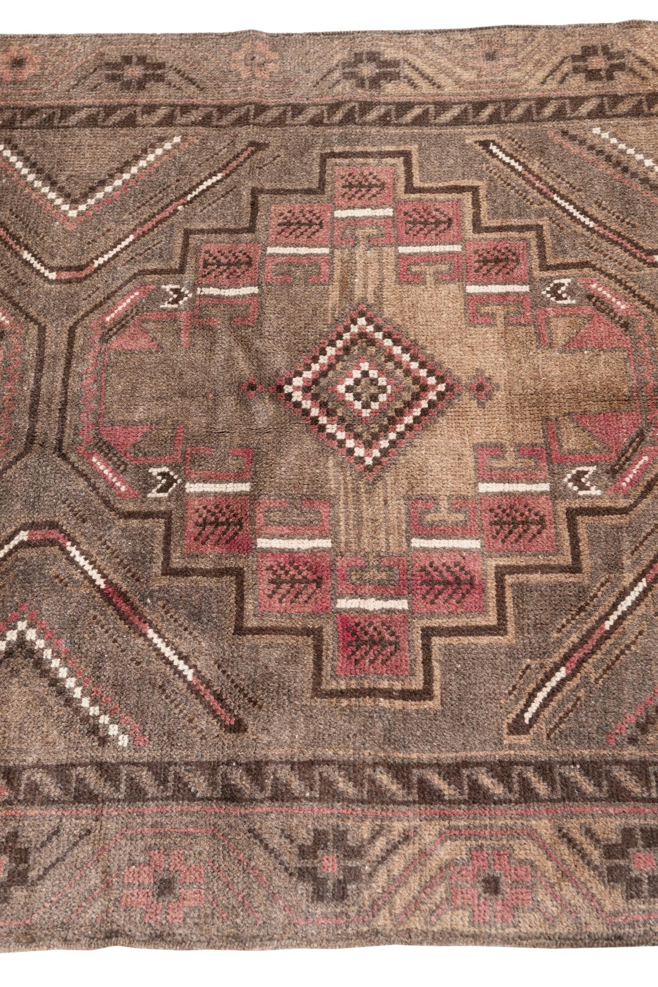 3' 4 x 6' 4 Hand Knotted Ultra Vintage Persian Wool Runner Rug