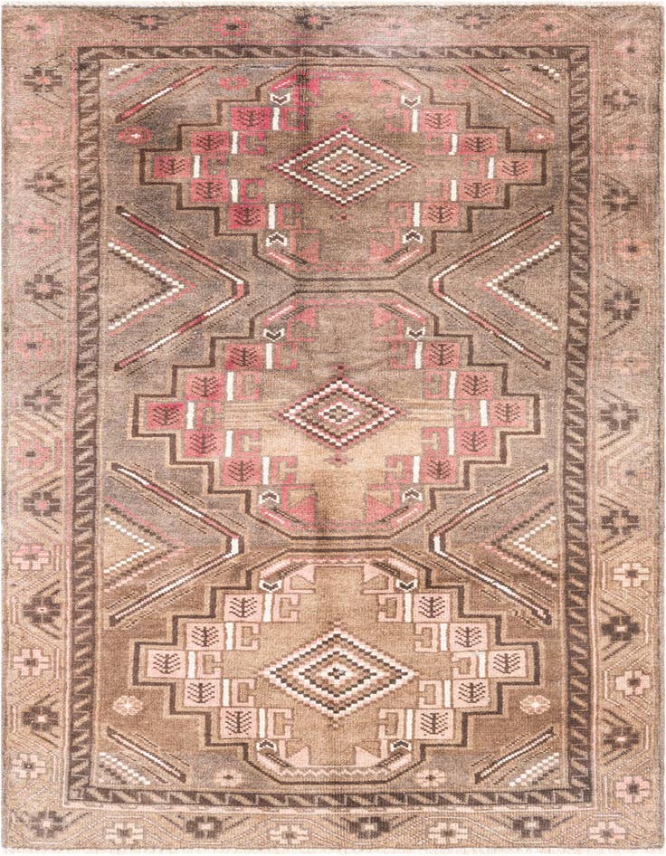 Detail image of 3' 4 x 6' 4 Hand Knotted Ultra Vintage Persian Wool Runner Rug