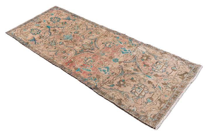 2' 4 x 6' 6 Hand Knotted Ultra Vintage Persian Wool Runner Rug