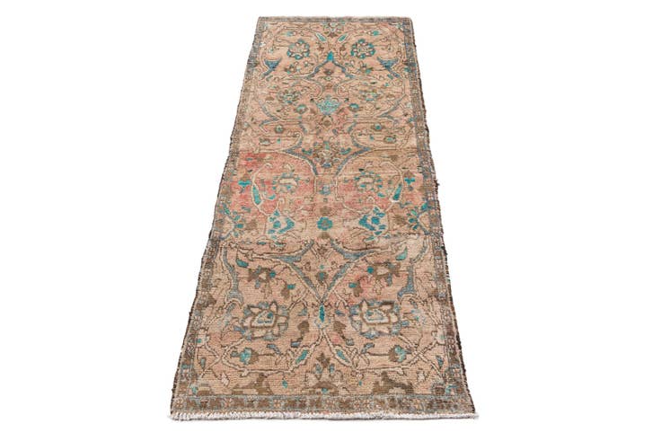 Detail image of 2' 4 x 6' 6 Hand Knotted Ultra Vintage Persian Wool Runner Rug