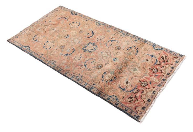 Detail image of 2' 4 x 4' 8 Hand Knotted Ultra Vintage Persian Wool Runner Rug
