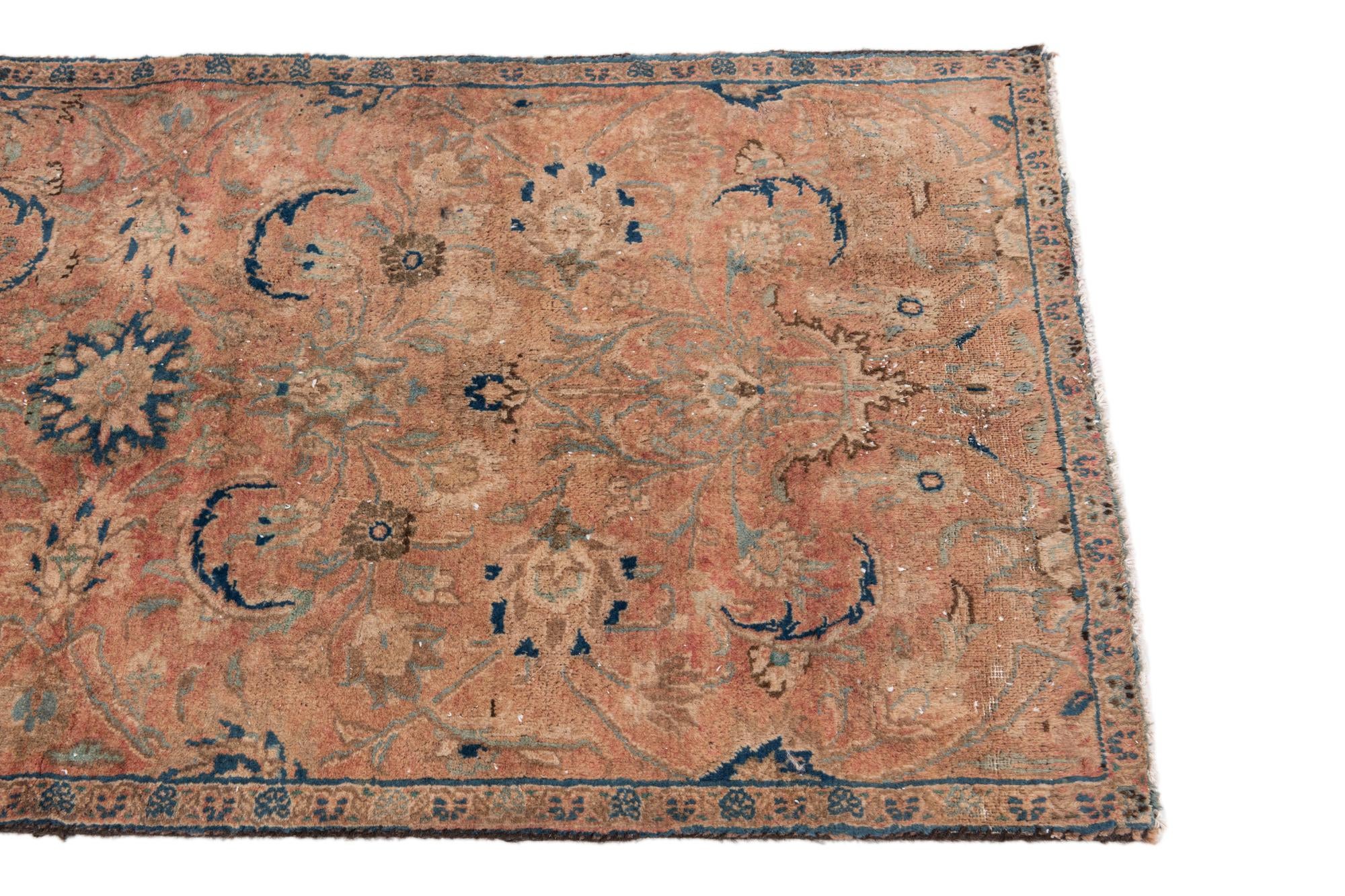 2' 4 x 4' 8 Hand Knotted Ultra Vintage Persian Wool Runner Rug