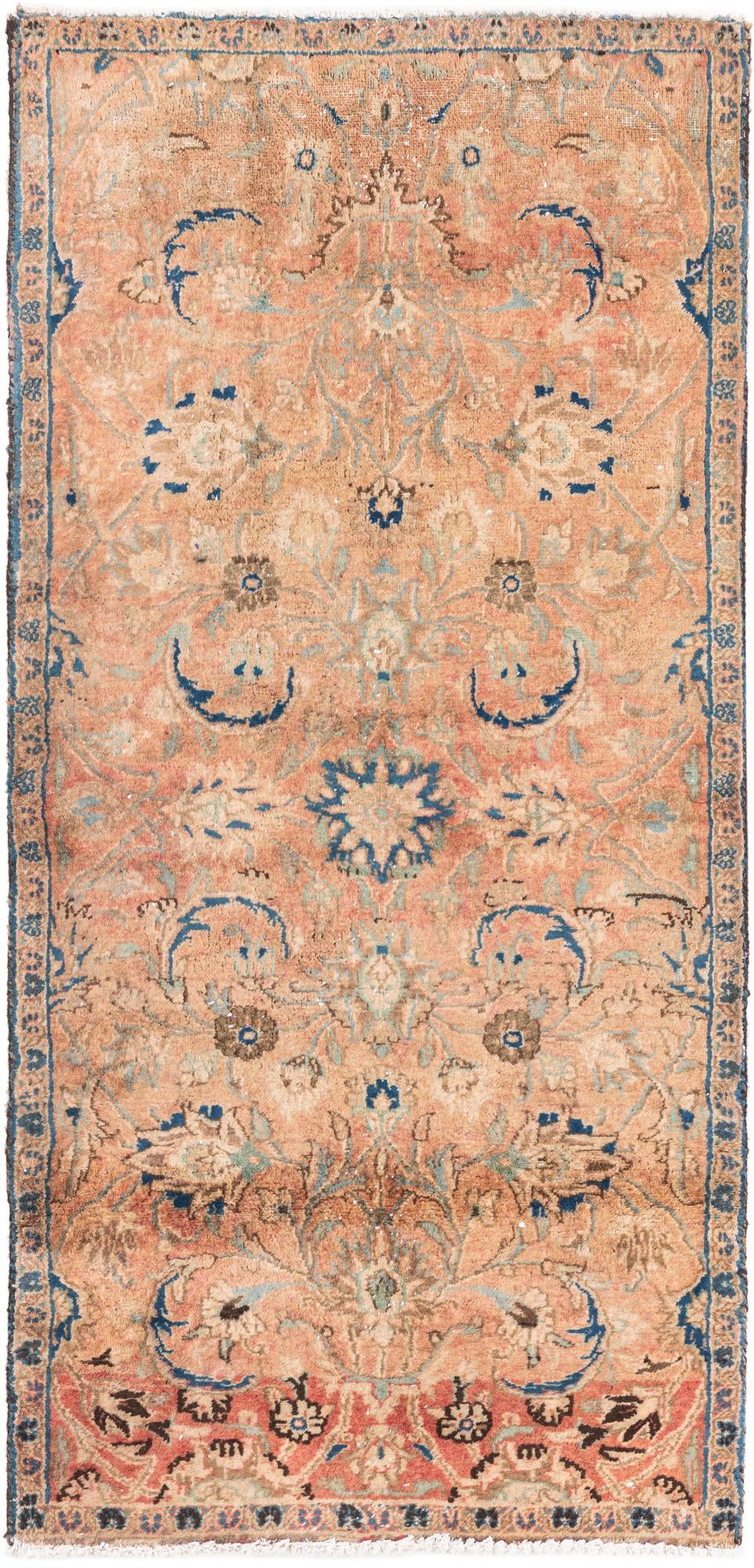 2' 4 x 4' 8 Hand Knotted Ultra Vintage Persian Wool Runner Rug