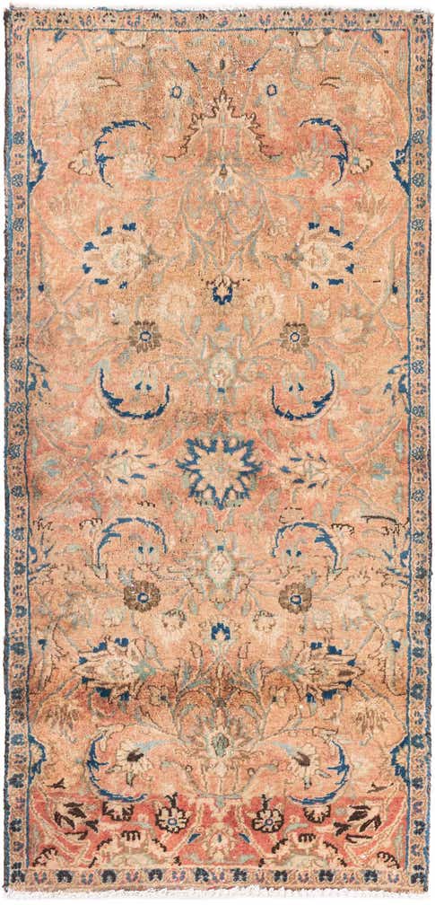 2' 4 x 4' 8 Hand Knotted Ultra Vintage Persian Wool Runner Rug