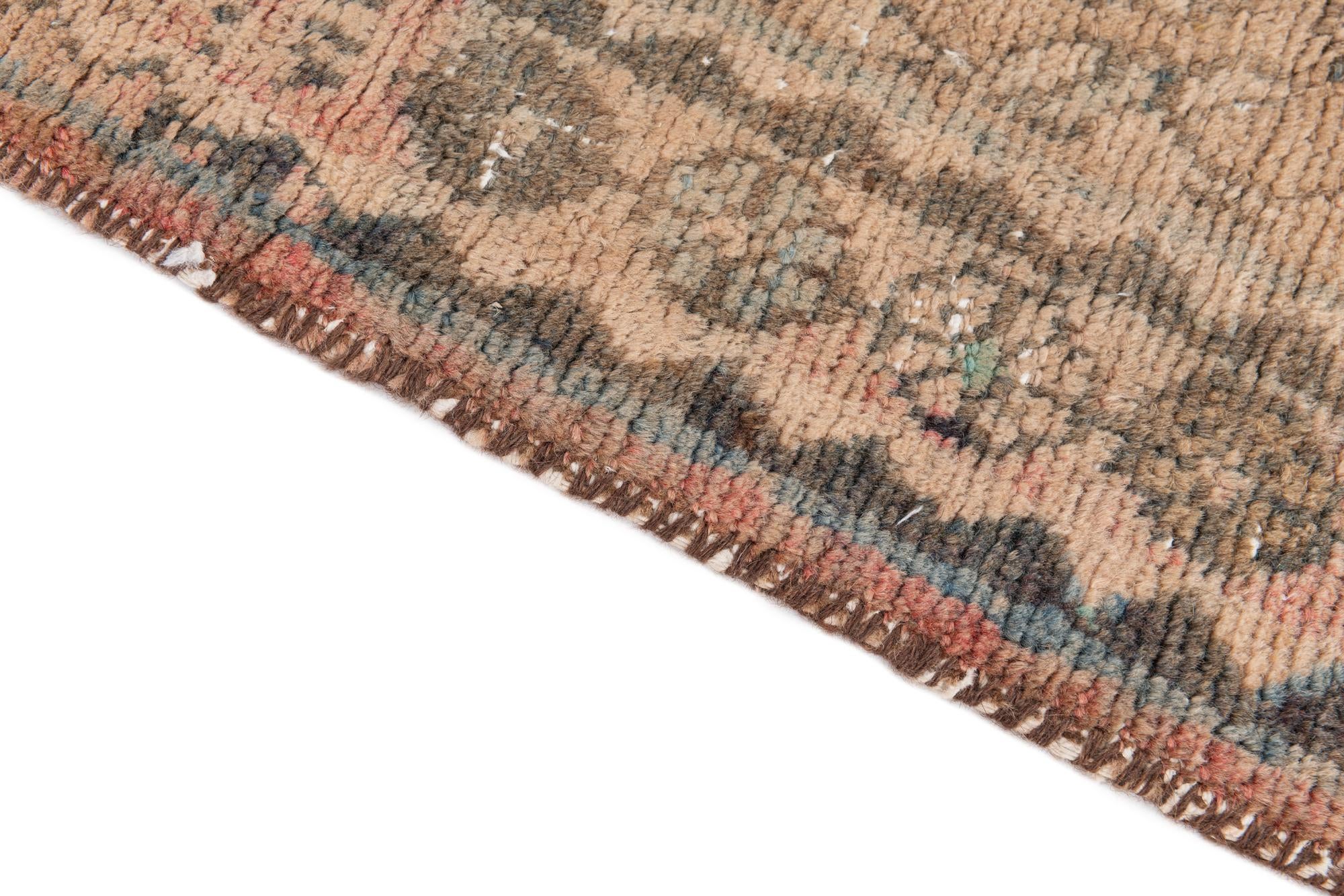 3' 7 x 9' 3 Hand Knotted Ultra Vintage Persian Wool Runner Rug