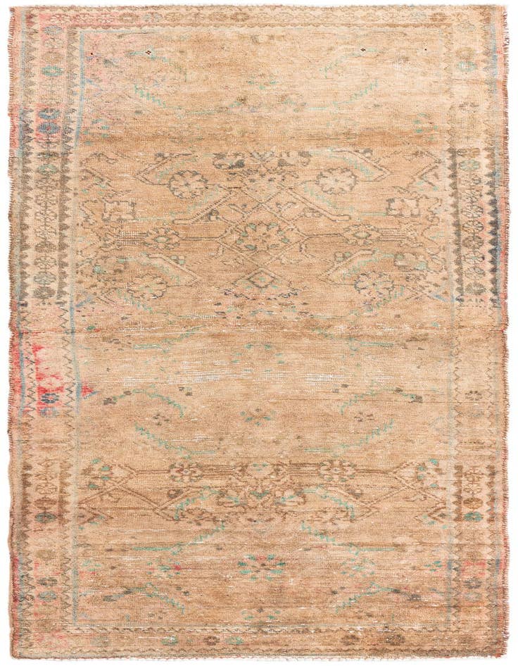 Detail image of 3' 7 x 9' 3 Hand Knotted Ultra Vintage Persian Wool Runner Rug