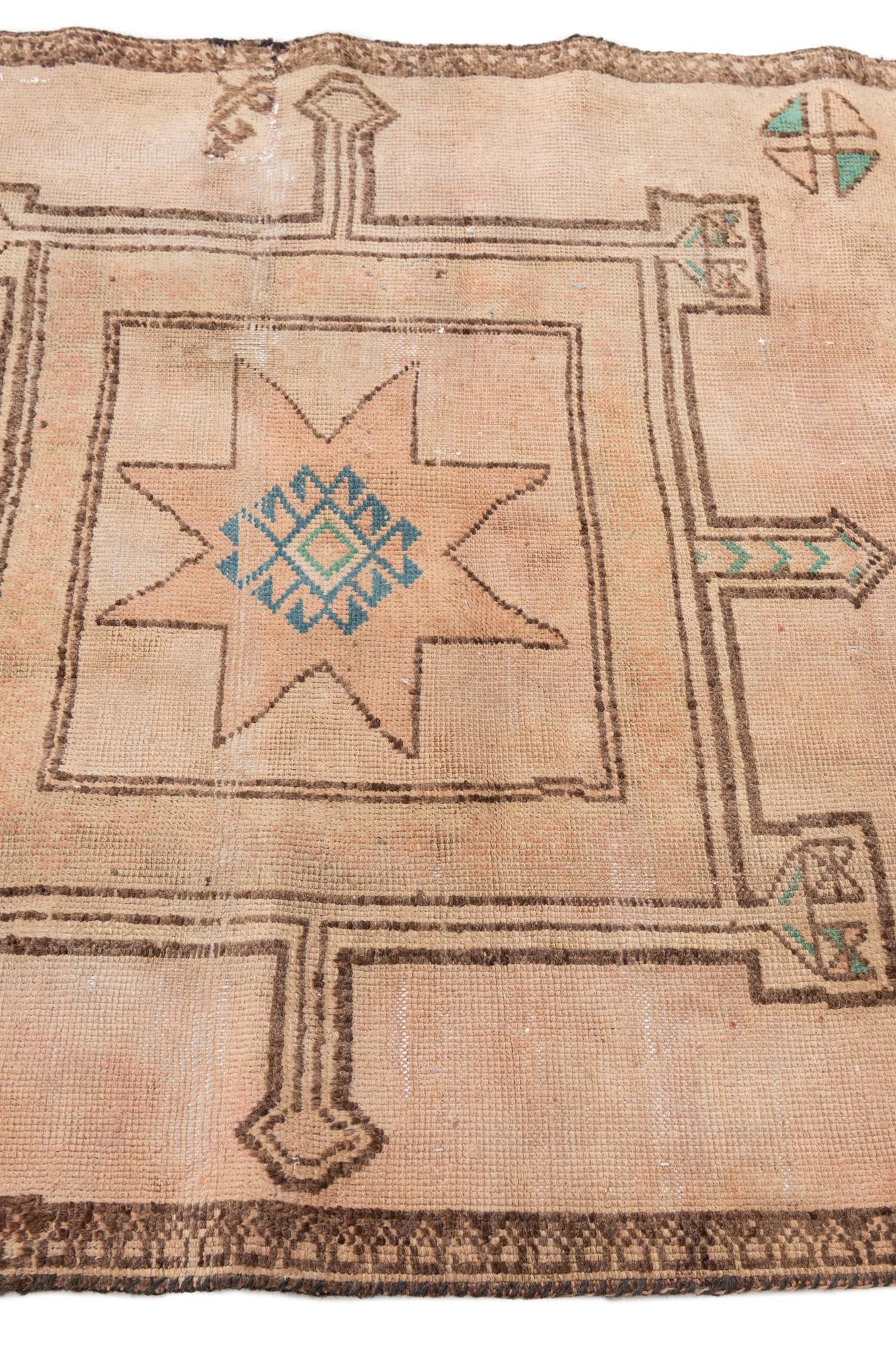 3' 8 x 8' 6 Hand Knotted Ultra Vintage Persian Wool Runner Rug
