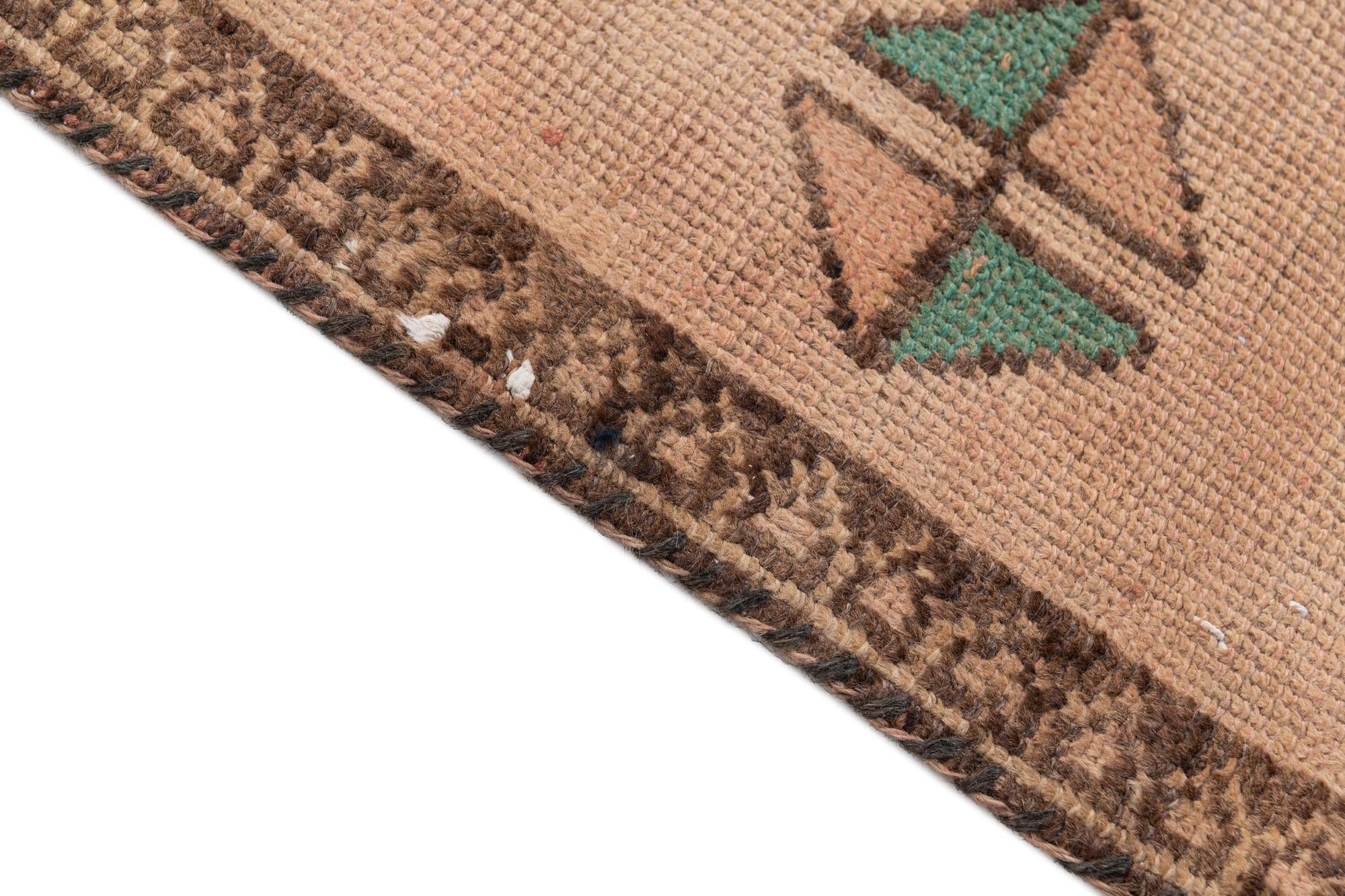 3' 8 x 8' 6 Hand Knotted Ultra Vintage Persian Wool Runner Rug
