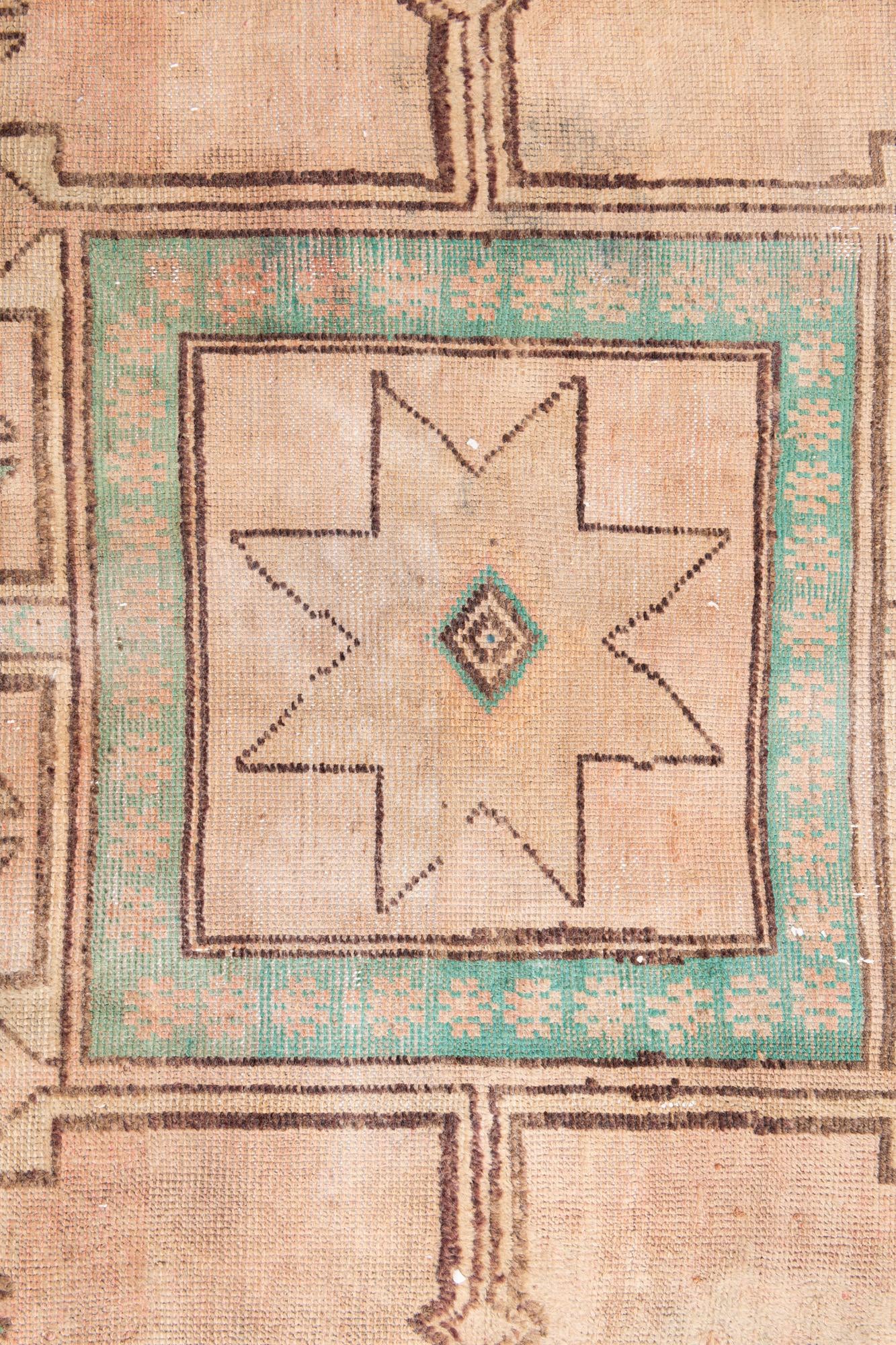 3' 8 x 8' 6 Hand Knotted Ultra Vintage Persian Wool Runner Rug