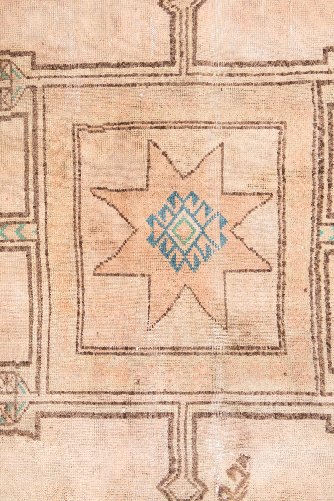 3' 8 x 8' 6 Hand Knotted Ultra Vintage Persian Wool Runner Rug