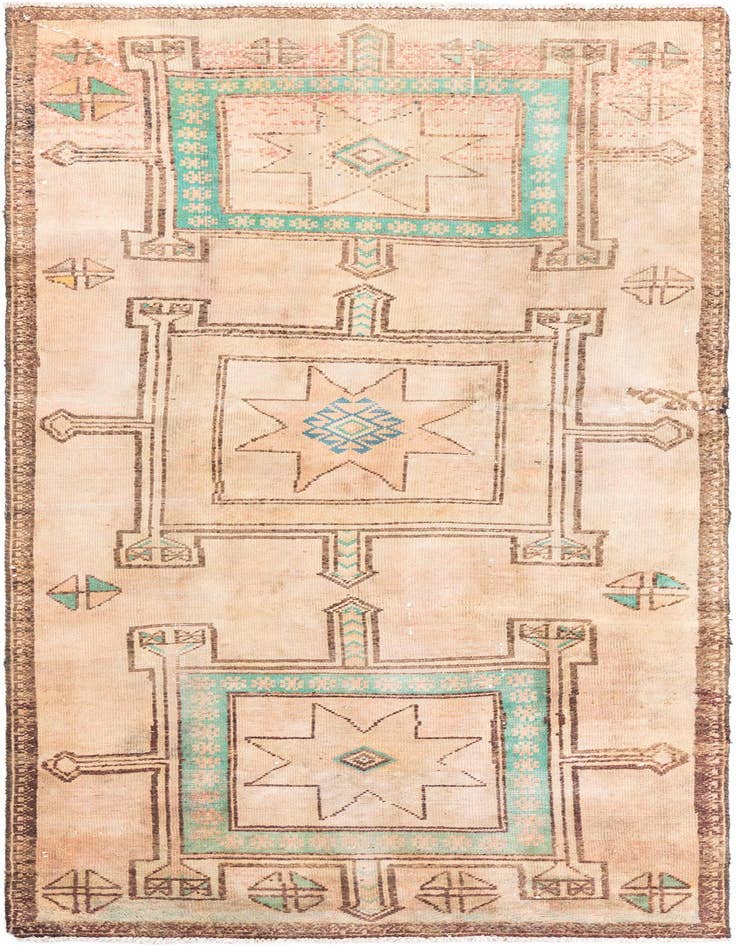 Detail image of 3' 8 x 8' 6 Hand Knotted Ultra Vintage Persian Wool Runner Rug