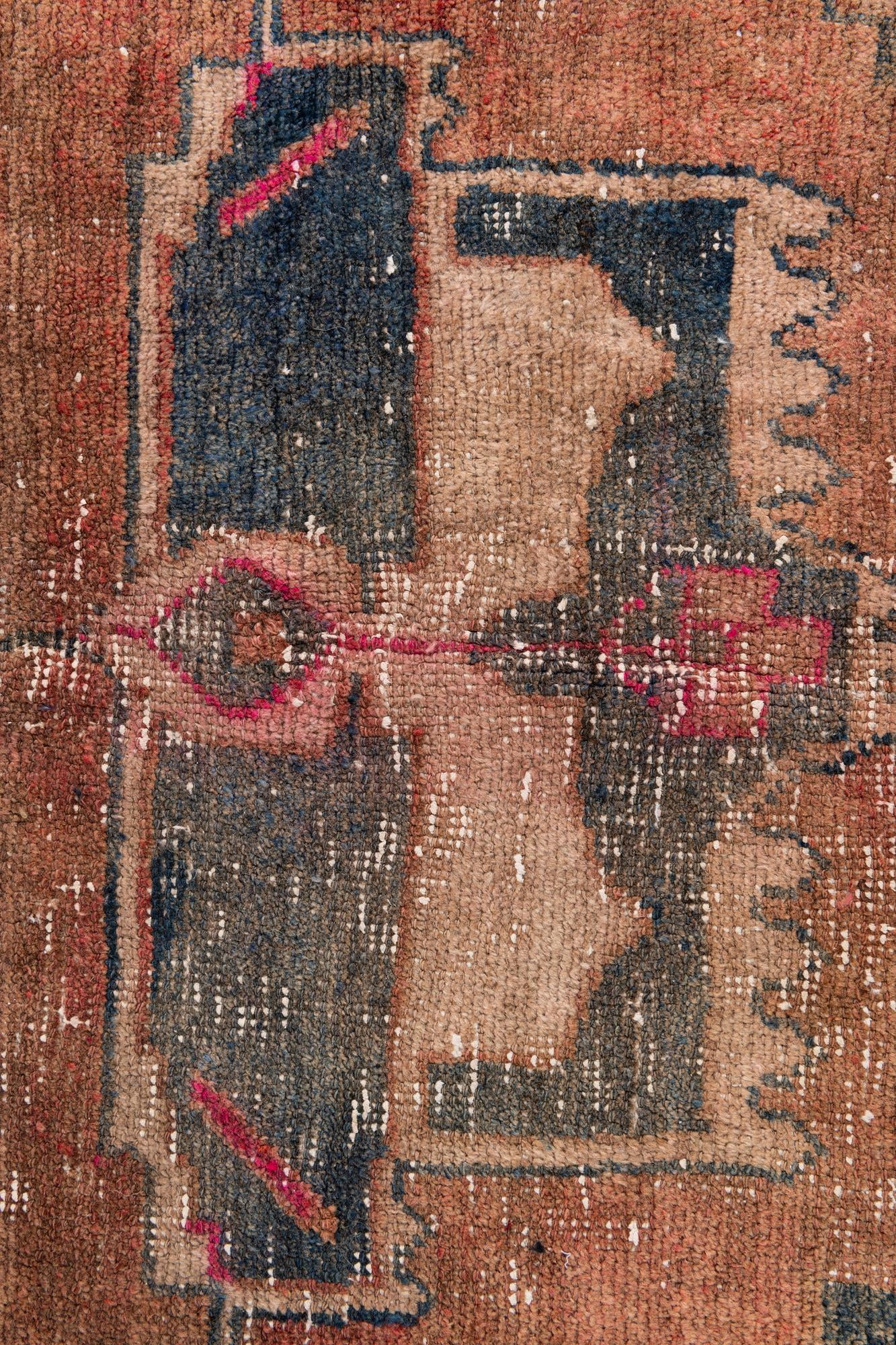4' 4 x 9' 9 Hand Knotted Ultra Vintage Persian Wool Runner Rug