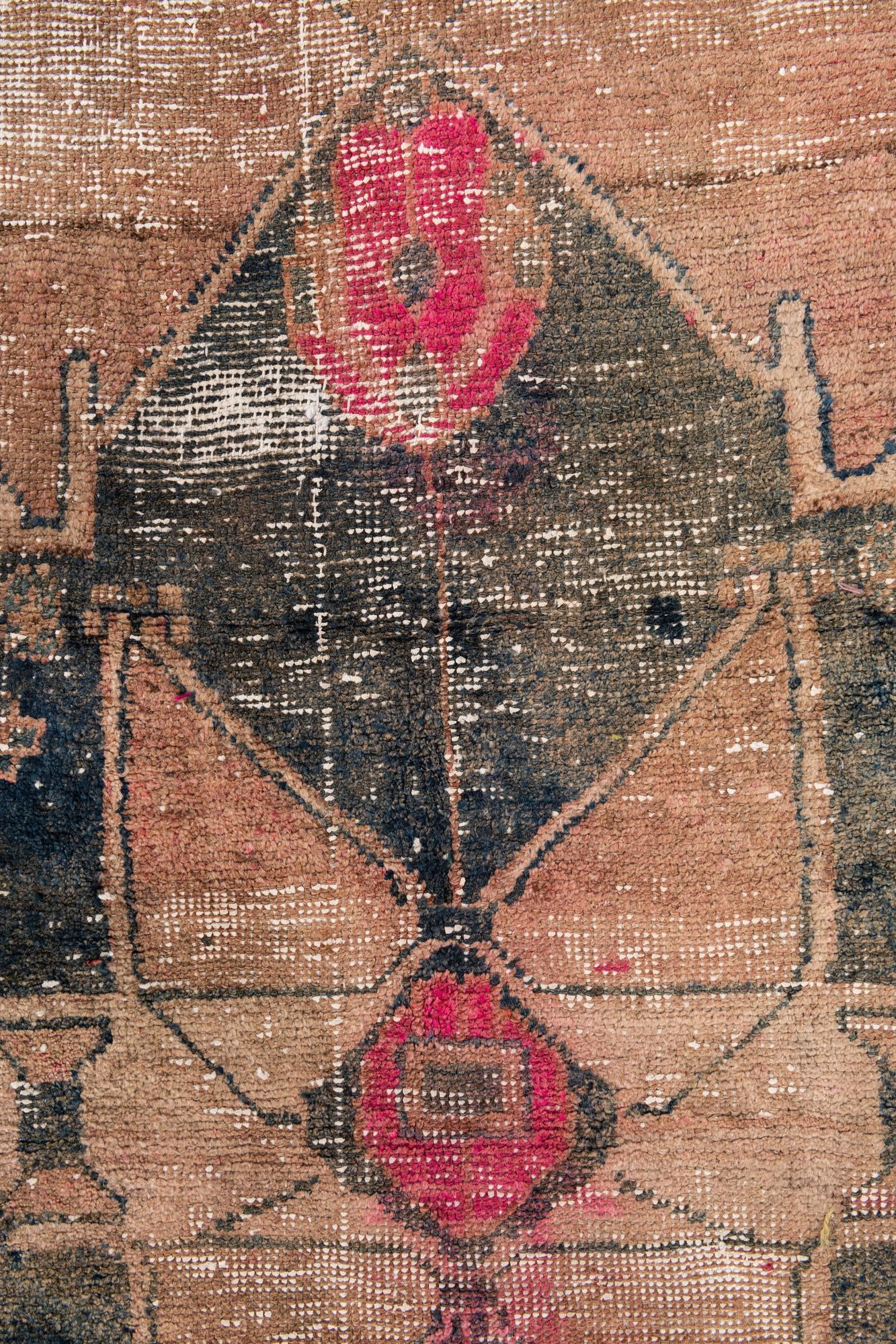 4' 4 x 9' 9 Hand Knotted Ultra Vintage Persian Wool Runner Rug