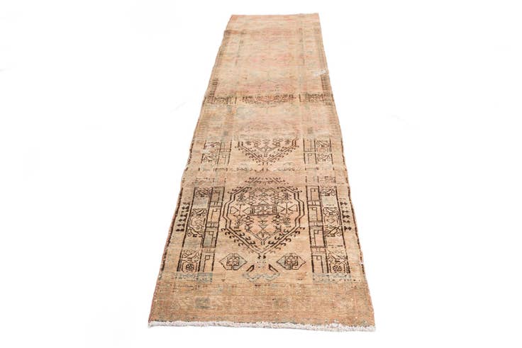 Detail image of 3' x 10' Hand Knotted Ultra Vintage Persian Wool Runner Rug