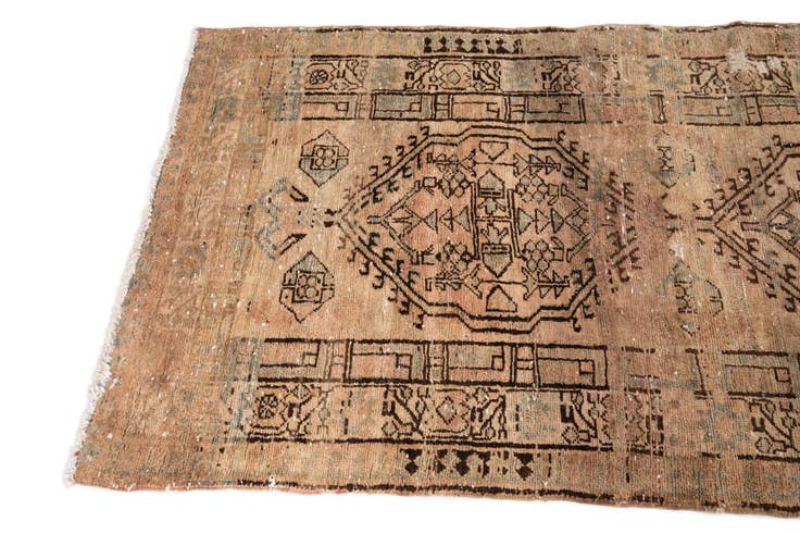 Detail image of 3' x 10' Hand Knotted Ultra Vintage Persian Wool Runner Rug