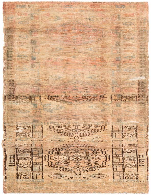 Detail image of 3' x 10' Hand Knotted Ultra Vintage Persian Wool Runner Rug