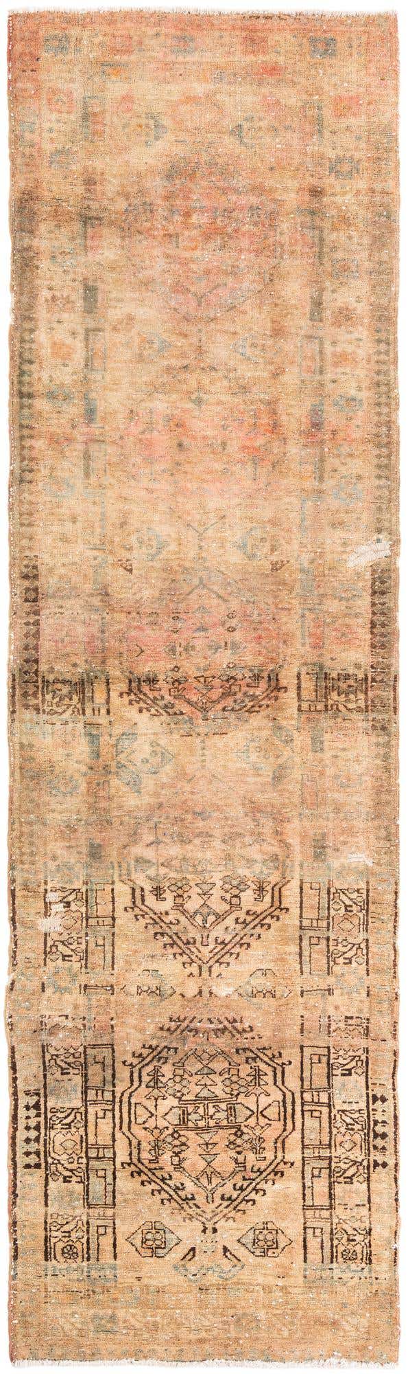 3' x 10' Hand Knotted Ultra Vintage Persian Wool Runner Rug