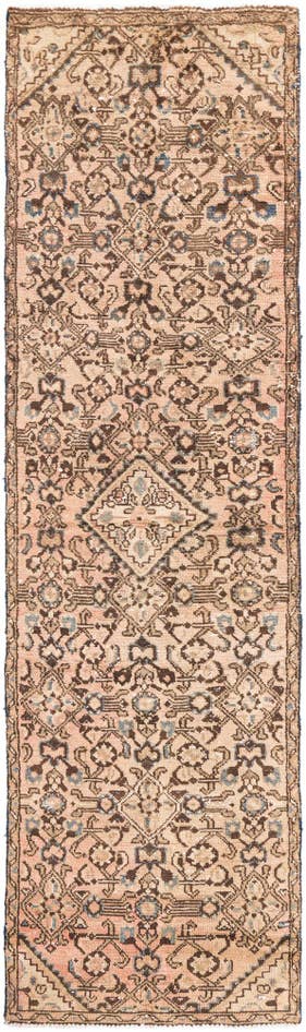 Detail image of 2' 5 x 9' 3 Hand Knotted Ultra Vintage Persian Wool Runner Rug