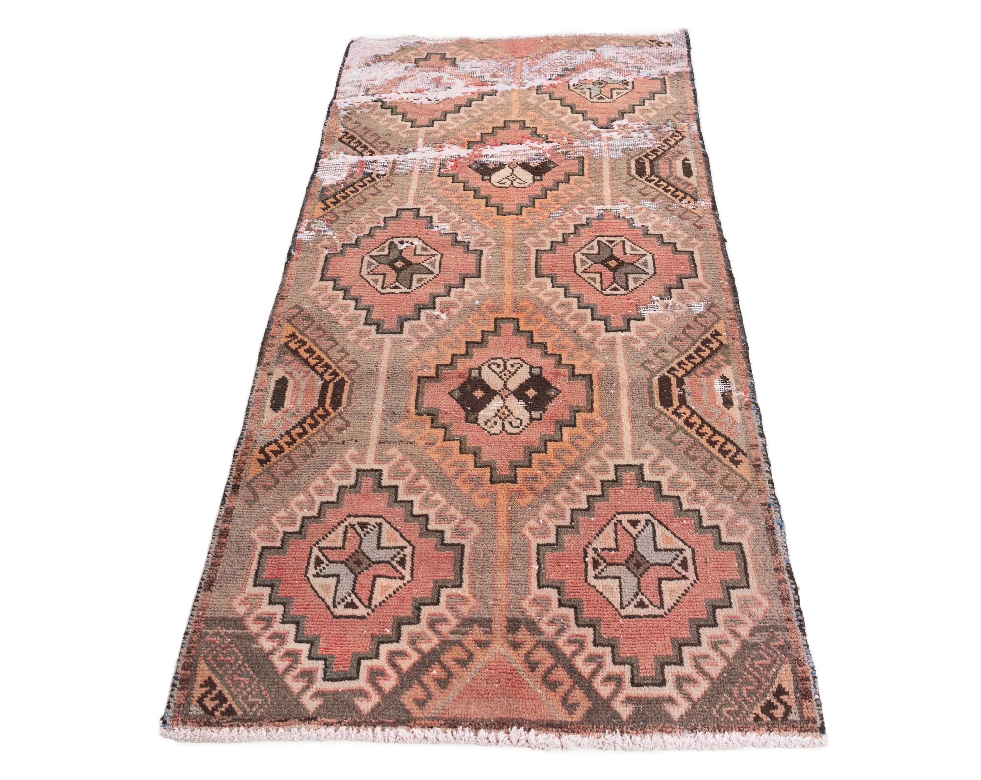 3' 1 x 6' 2 Hand Knotted Ultra Vintage Persian Wool Runner Rug
