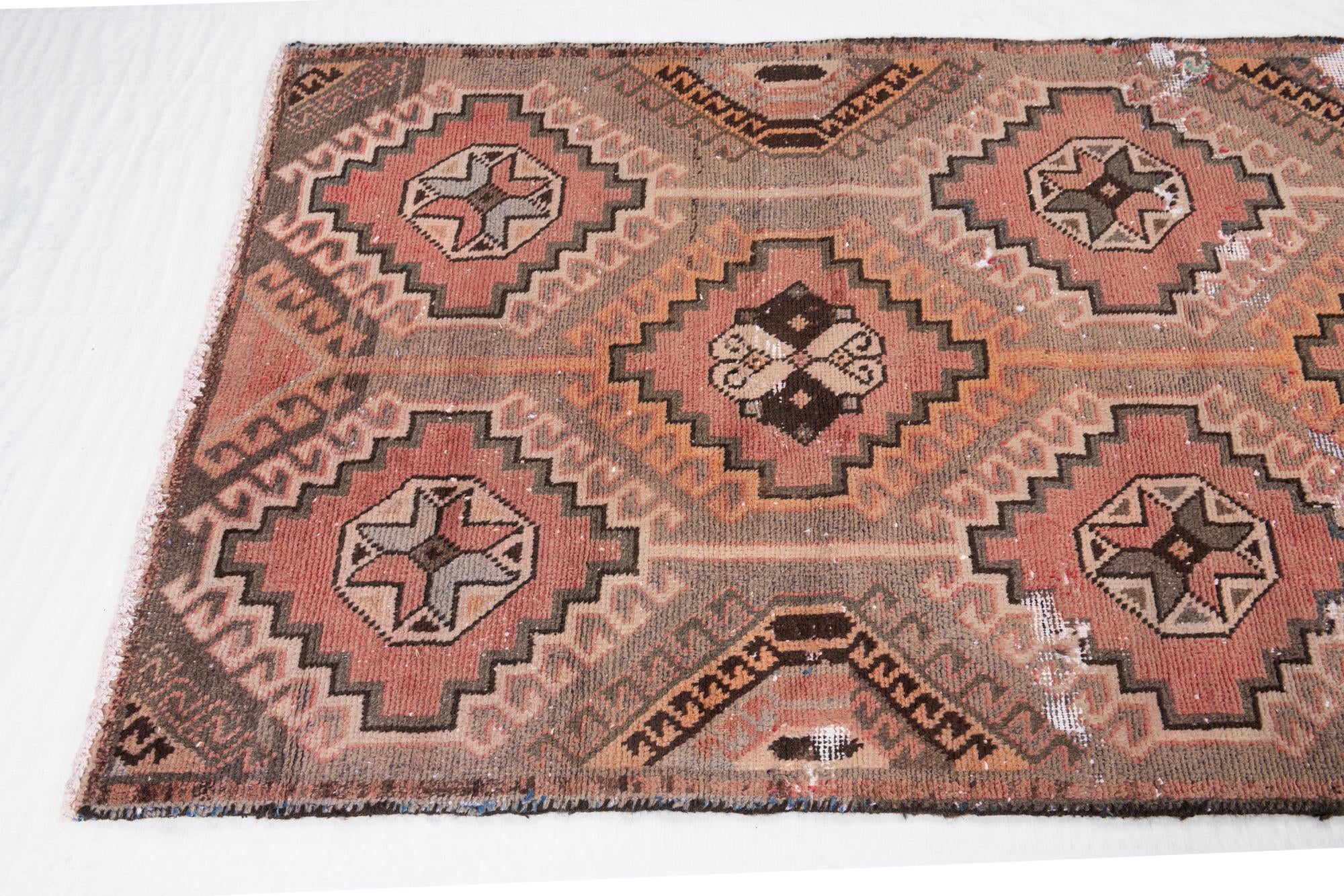 3' 1 x 6' 2 Hand Knotted Ultra Vintage Persian Wool Runner Rug
