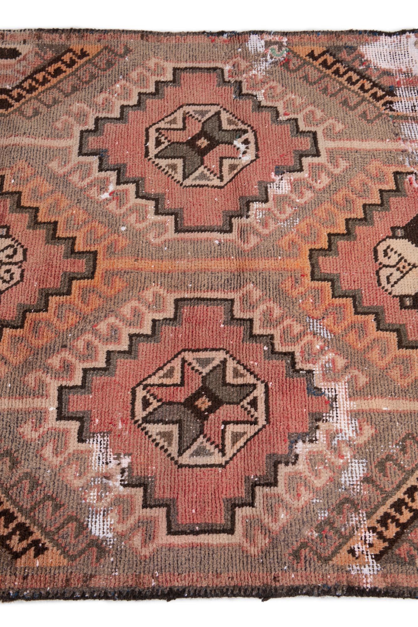 3' 1 x 6' 2 Hand Knotted Ultra Vintage Persian Wool Runner Rug