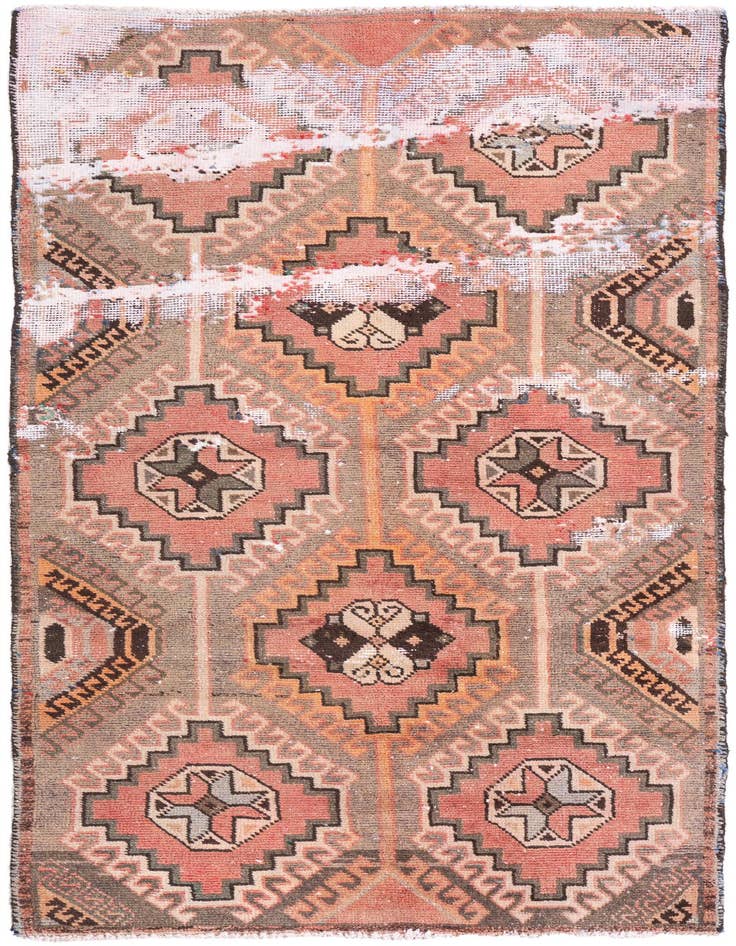 Detail image of 3' 1 x 6' 2 Hand Knotted Ultra Vintage Persian Wool Runner Rug