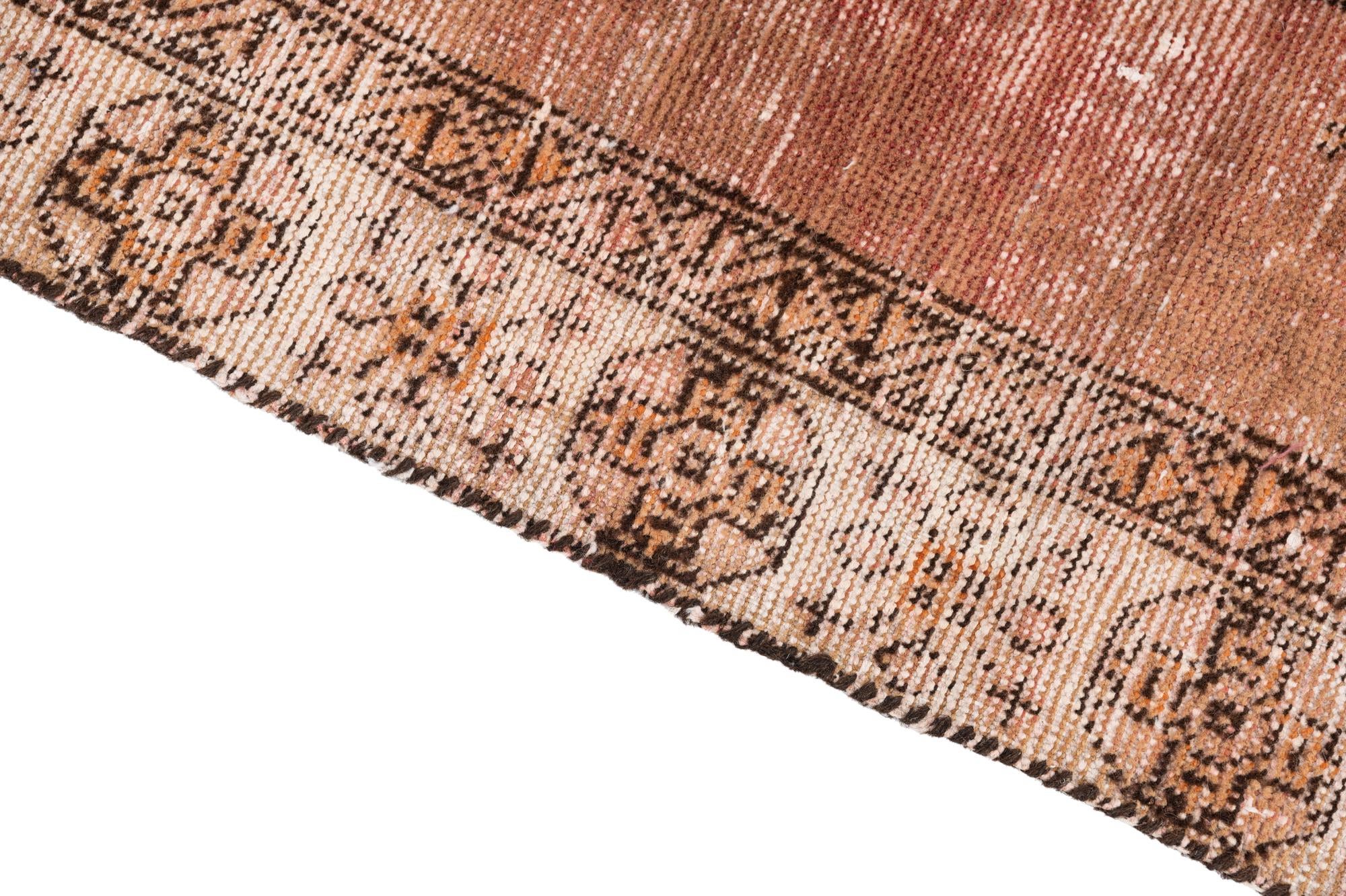 3' 8 x 6' 5 Hand Knotted Ultra Vintage Persian Wool Runner Rug