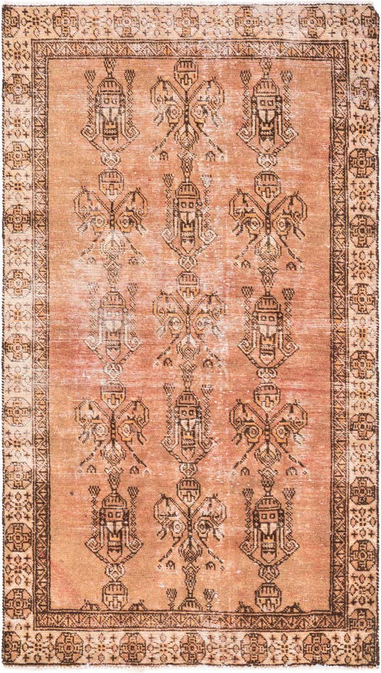 Detail image of 3' 8 x 6' 5 Hand Knotted Ultra Vintage Persian Wool Runner Rug