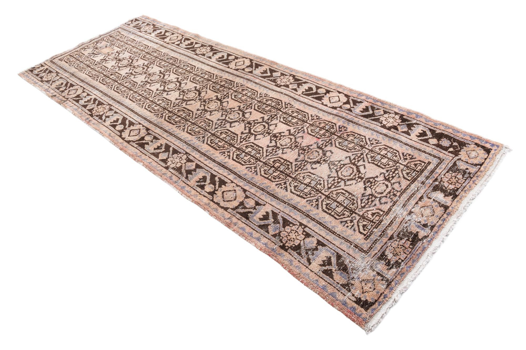 3' 10 x 10' Hand Knotted Ultra Vintage Persian Wool Runner Rug