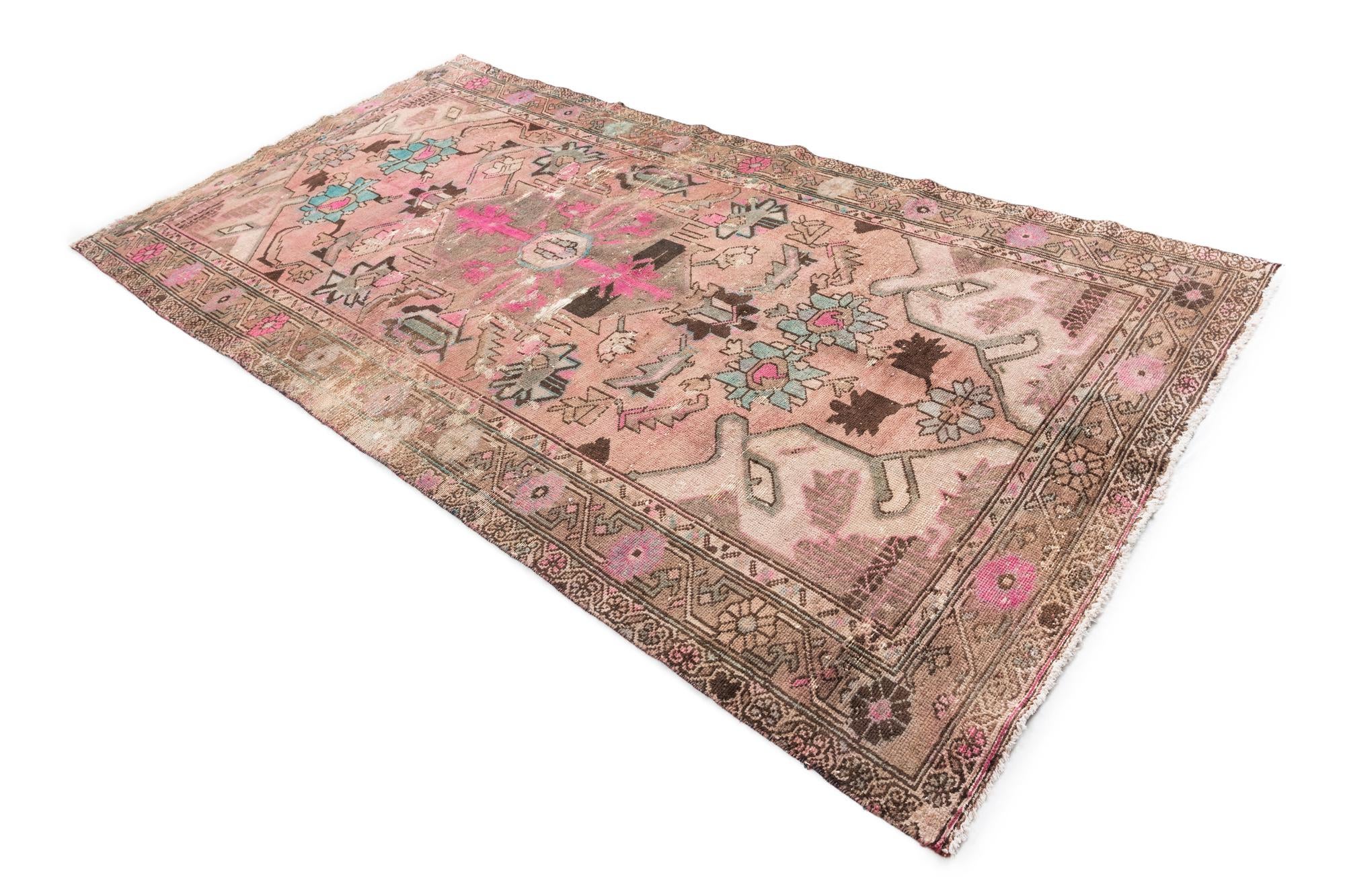 4' 10 x 9' 10 Hand Knotted Ultra Vintage Persian Wool Runner Rug