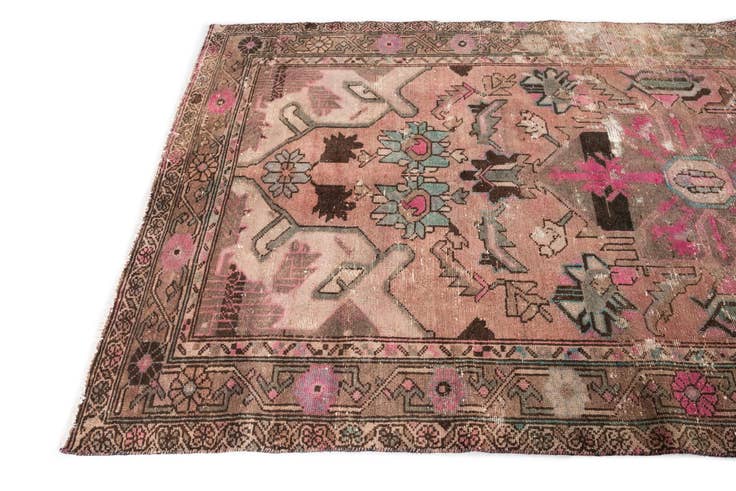 Detail image of 4' 10 x 9' 10 Hand Knotted Ultra Vintage Persian Wool Runner Rug