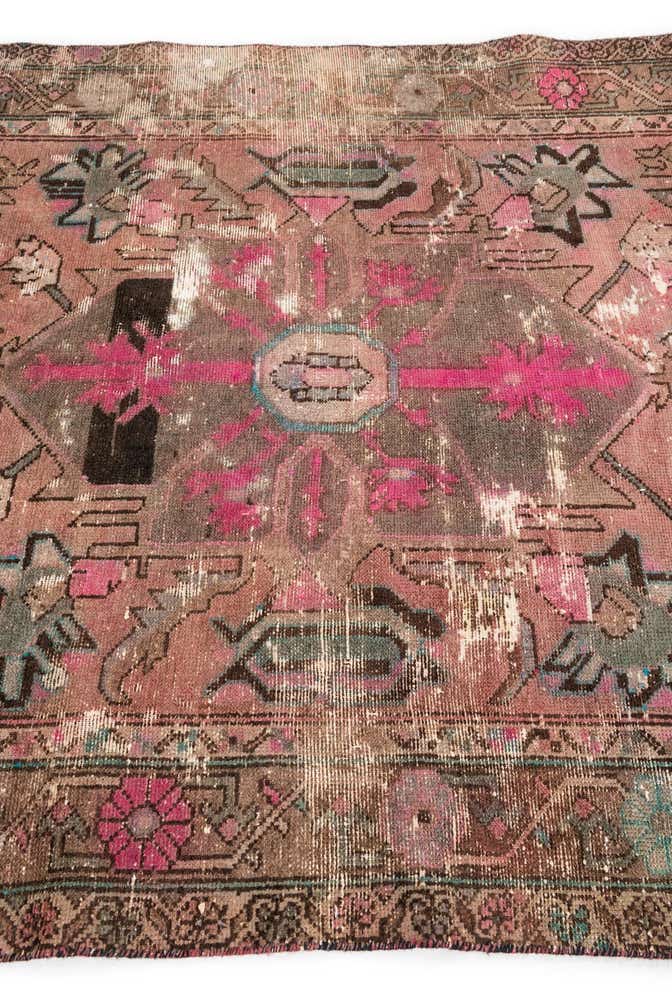 4' 10 x 9' 10 Hand Knotted Ultra Vintage Persian Wool Runner Rug