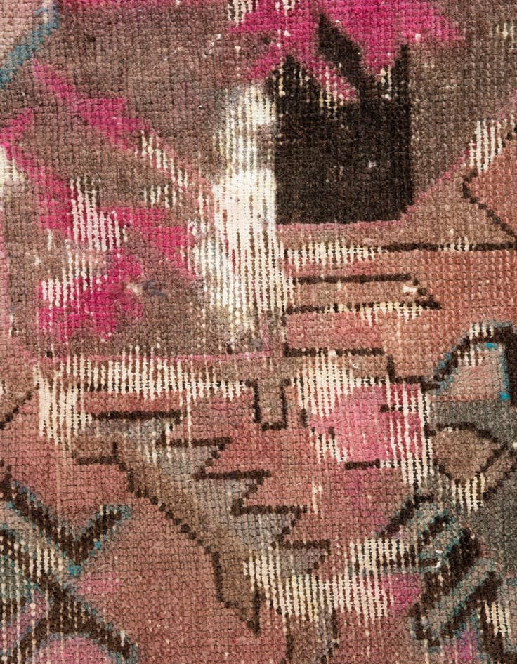 Detail image of 4' 10 x 9' 10  Hand Knotted Ultra Vintage Persian Wool Runner Rug
