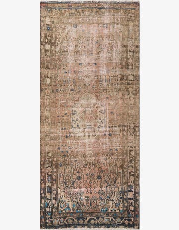 3' 3 x 7' 2 Hand Knotted Ultra Vintage Persian Wool Runner Rug
