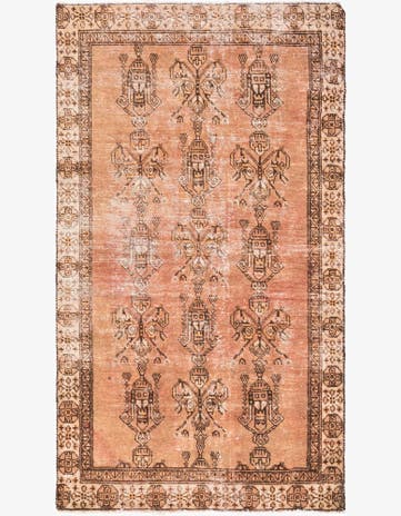 3' 8 x 6' 5 Hand Knotted Ultra Vintage Persian Wool Runner Rug