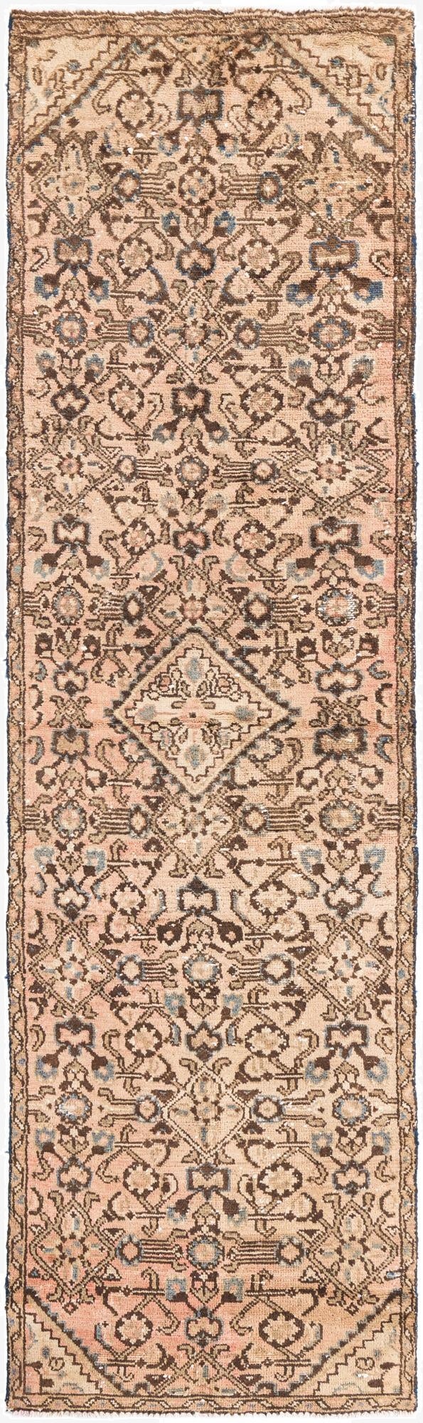 2' 5 x 9' 3  Hand Knotted Ultra Vintage Persian Wool Runner Rug