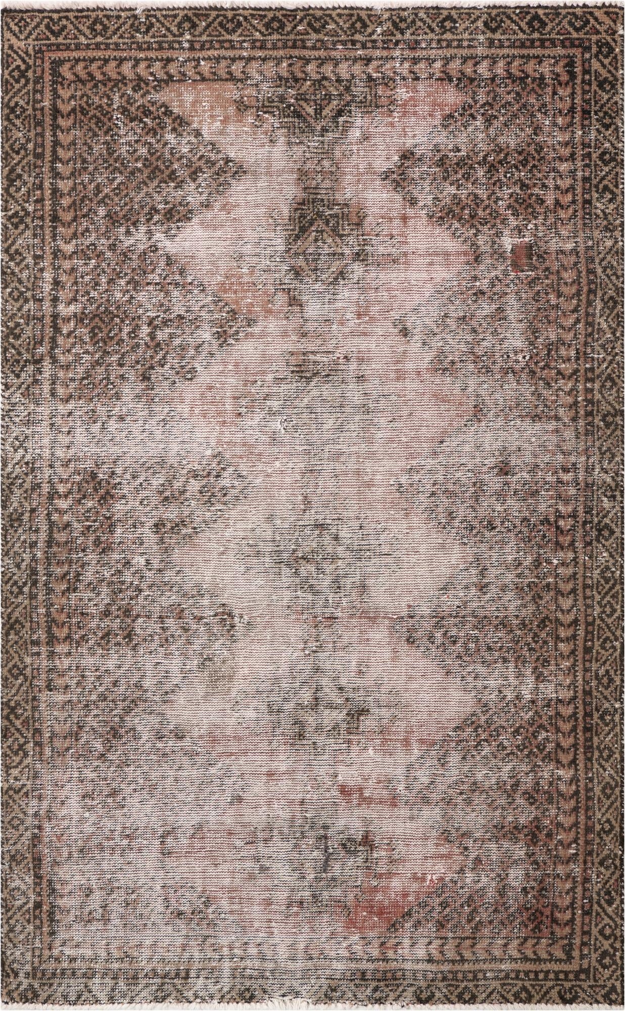 3' 9 x 10' 4  Hand Knotted Ultra Vintage Persian Wool Runner Rug