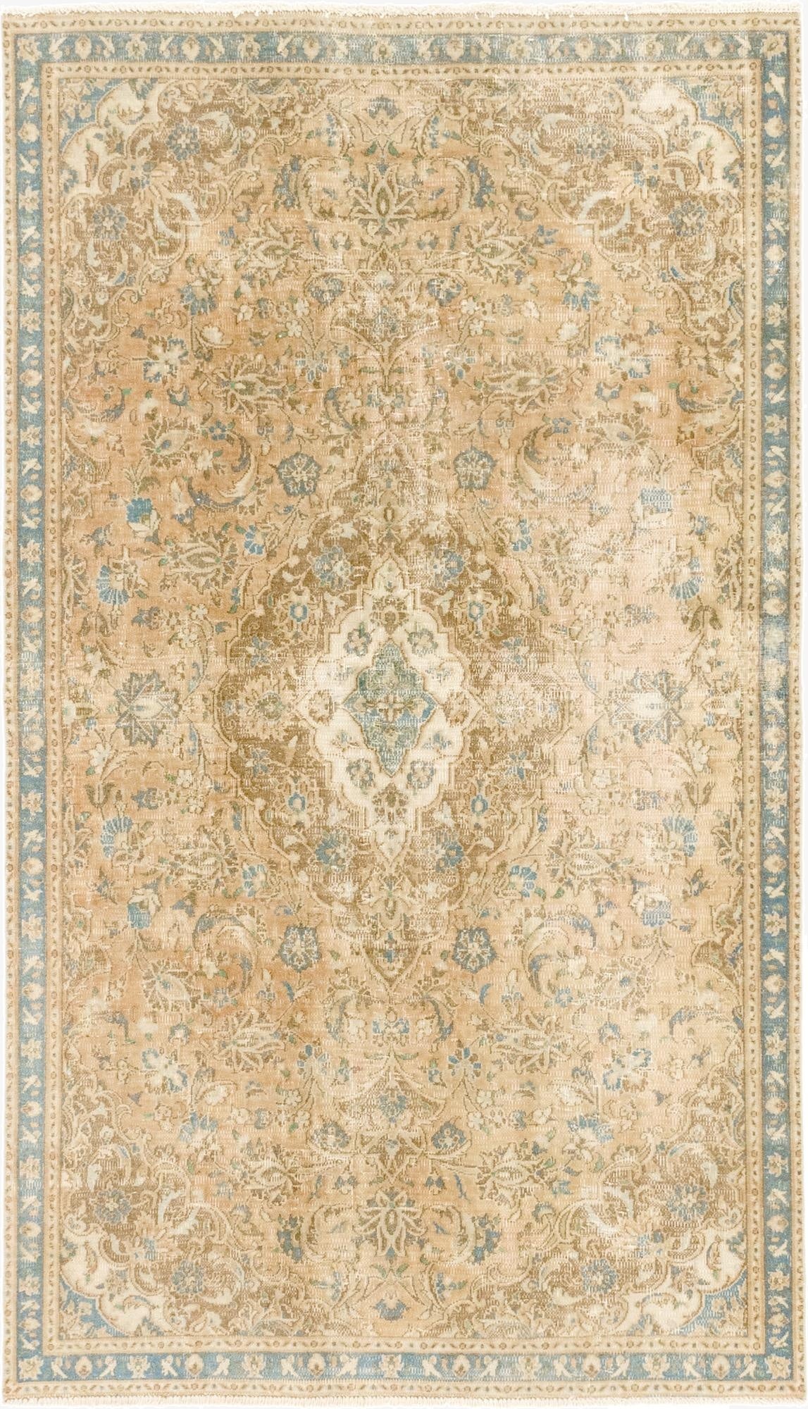 4' 5 x 7' 8  Hand Knotted Ultra Vintage Persian Wool Runner Rug