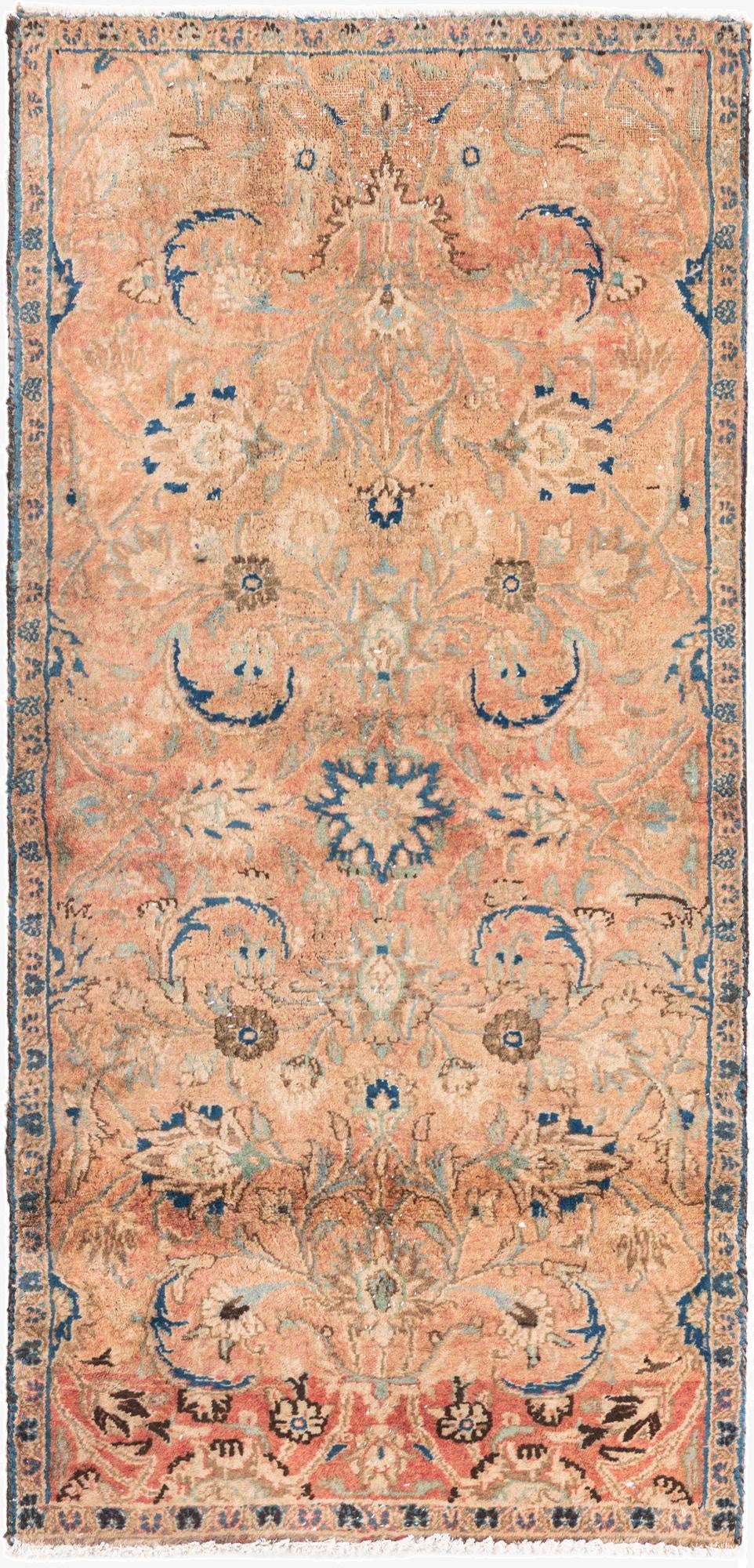 2' 4 x 4' 8  Hand Knotted Ultra Vintage Persian Wool Runner Rug